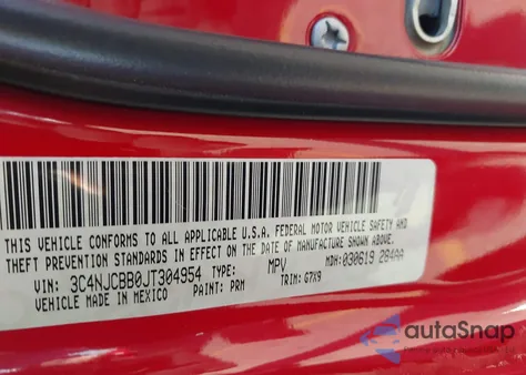 2018 Jeep Compass Altitude z USA, uszkodzony, nr VIN 3C4NJCBB0JT304954